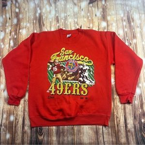 Vintage 90s  San Francisco 49ers Salem NFL Montana Graphic Sweatshirt Size L